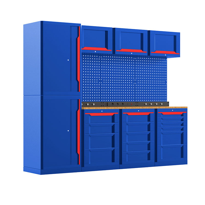 Bold Series 8 Piece Cabinet Set with 2 Base, Tool, Wall Cabinets and 30 in. Lockers