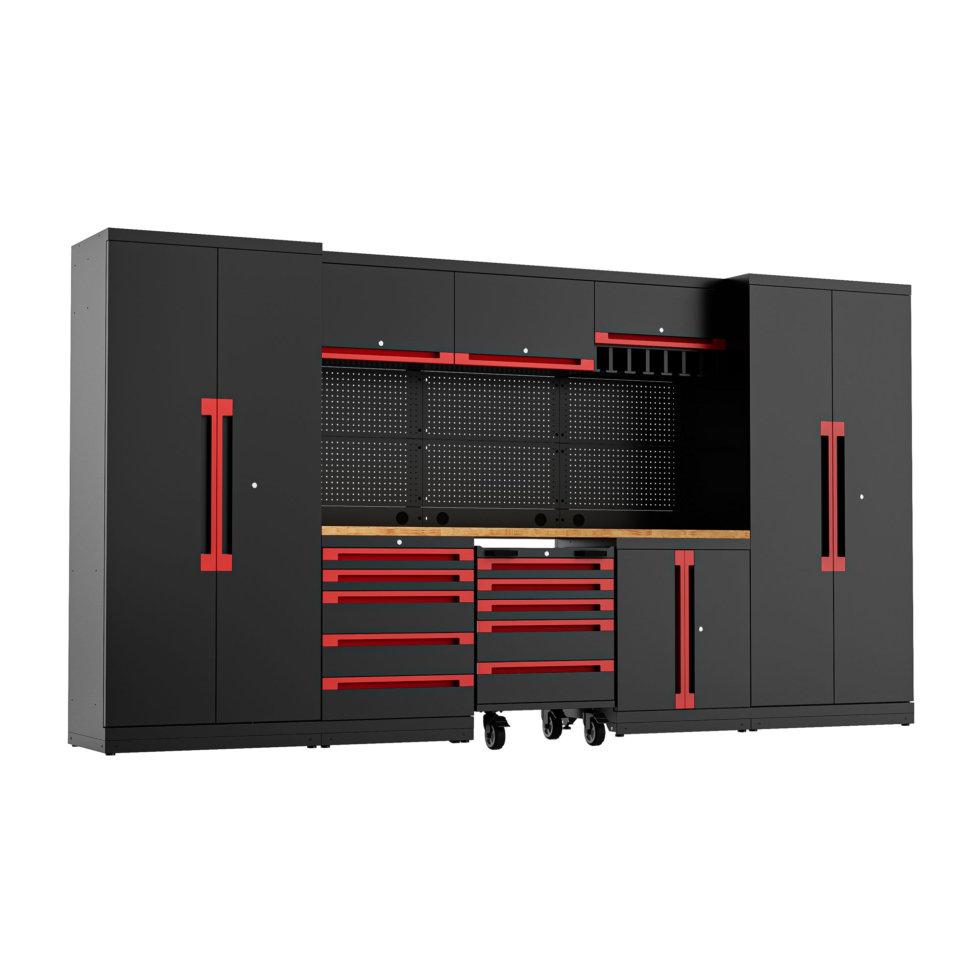 Fully-Welded 22PC Garage Modular Cabinets 19-21 Gauge Steel