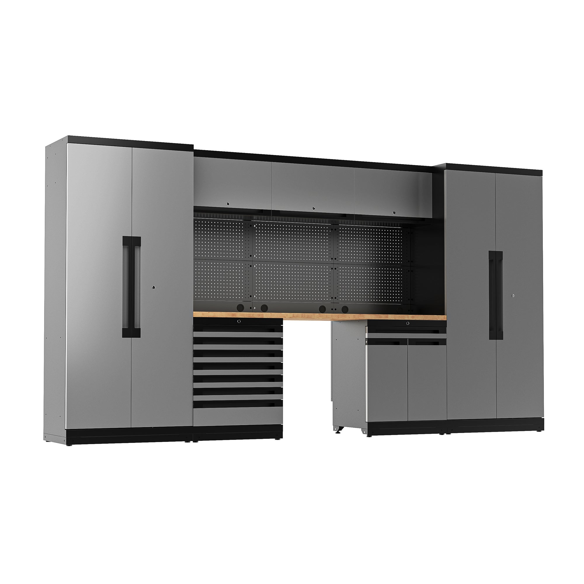 Fully-Welded 21PC Garage Modular Cabinets 19-21 Gauge Steel