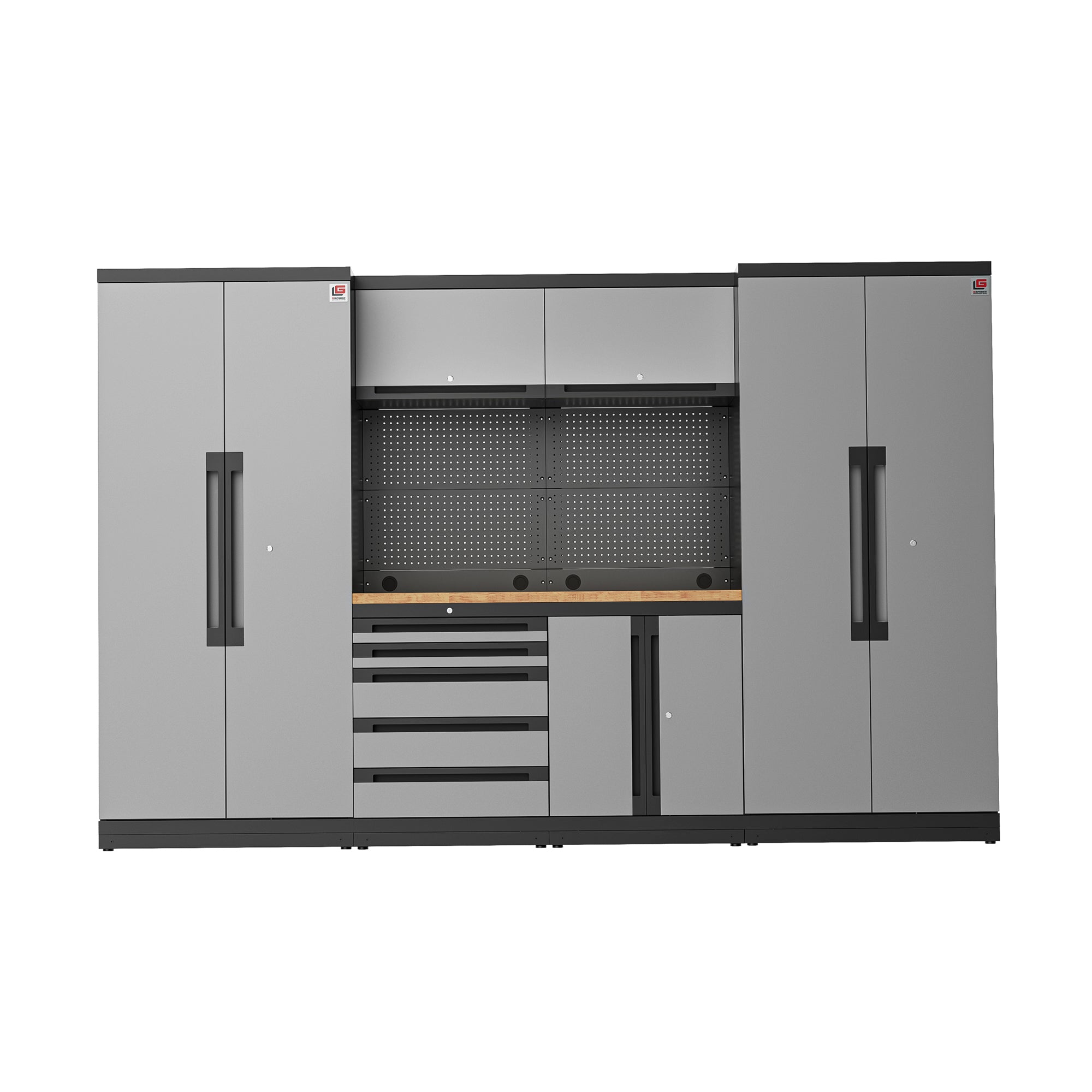 Fully-Welded 17PC Garage Modular Cabinets 19-21 Gauge Steel