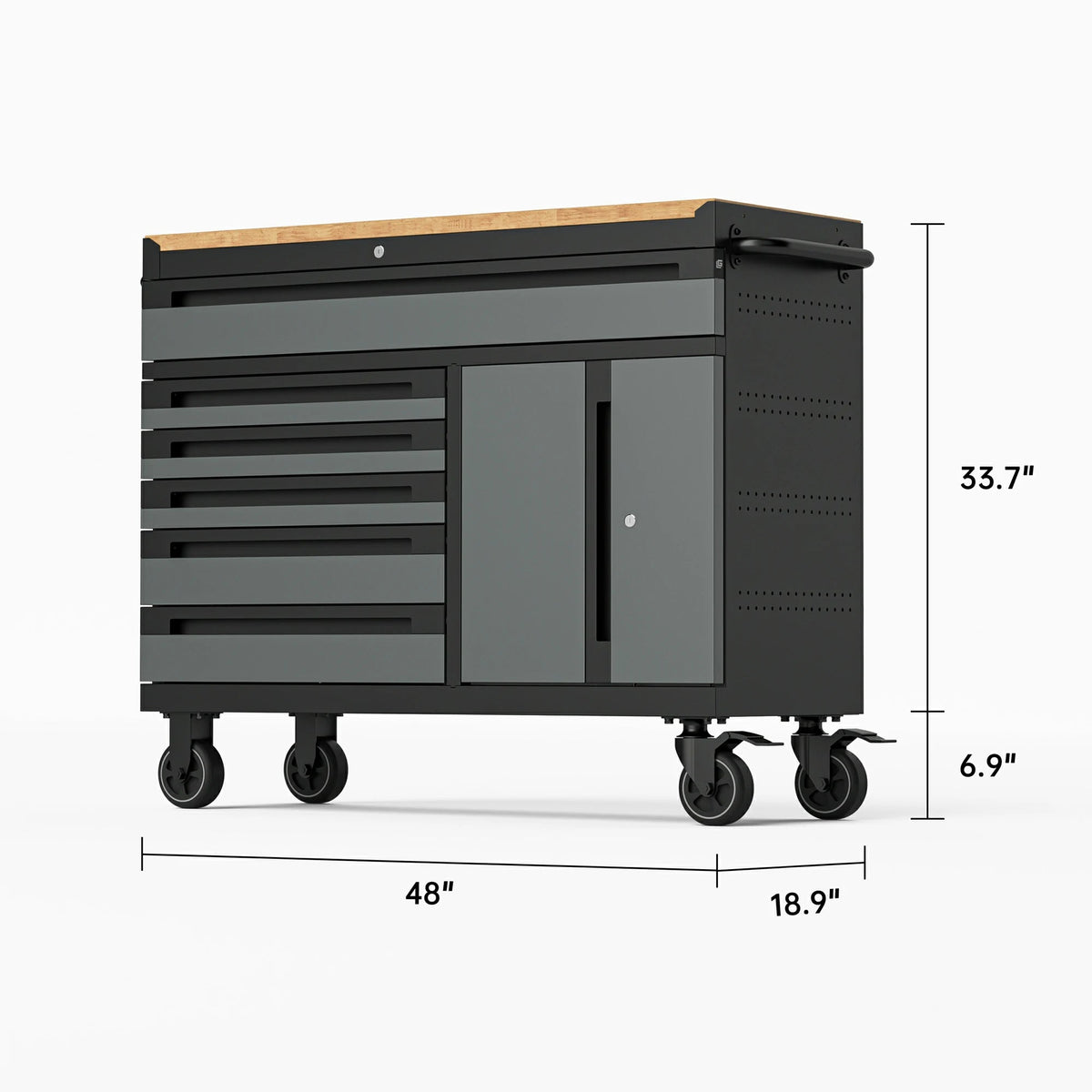 48 inch 6-Drawer Tool Cart Garagebasesystems