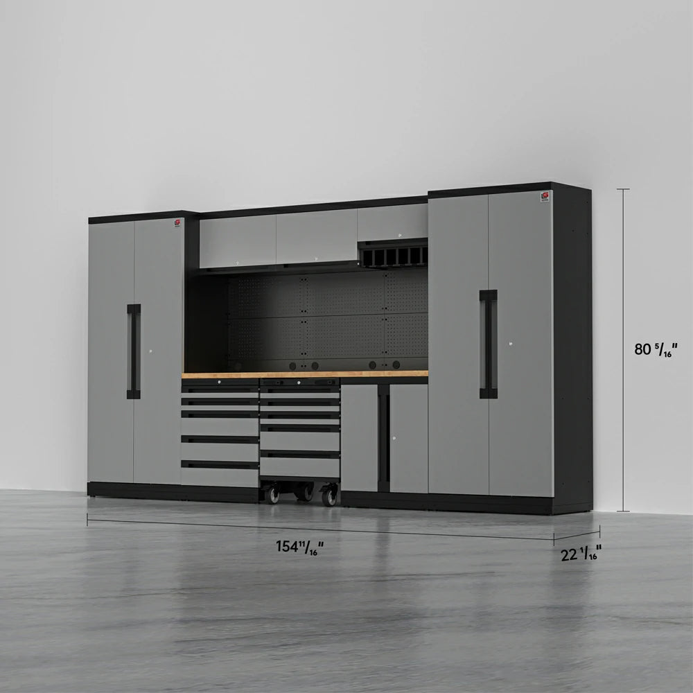 Workspace Plus with Tool Cart Garagebasesystems