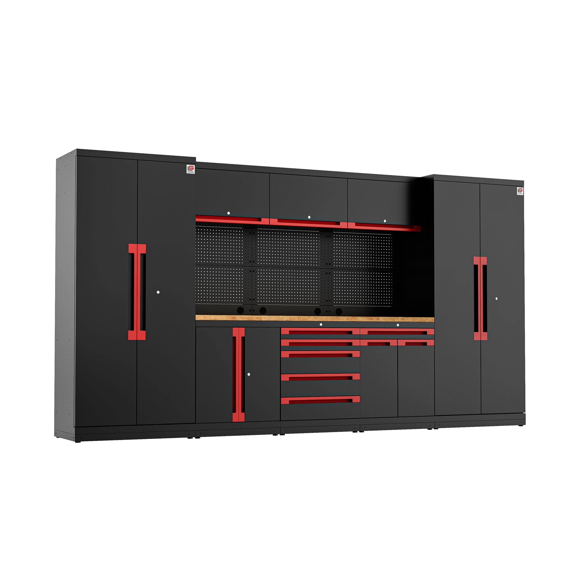Fully-Welded 24PC Garage Modular Cabinets 19-21 Gauge Steel