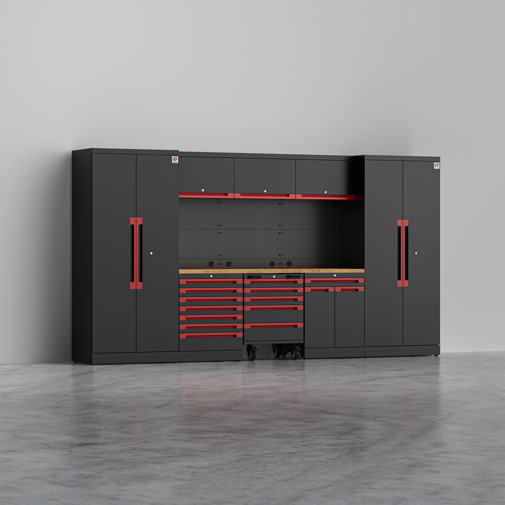 Workspace Tool Rack with Tool Cart Garagebasesystems