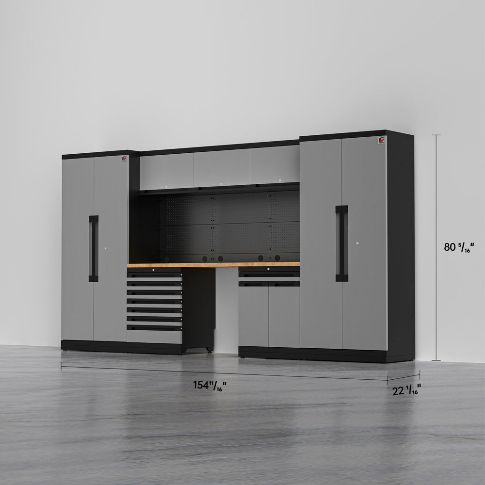 ATLAS 1 — 21-Piece Garage Cabinet System, 7-Drawer | GarageBaseSystems Garagebasesystems