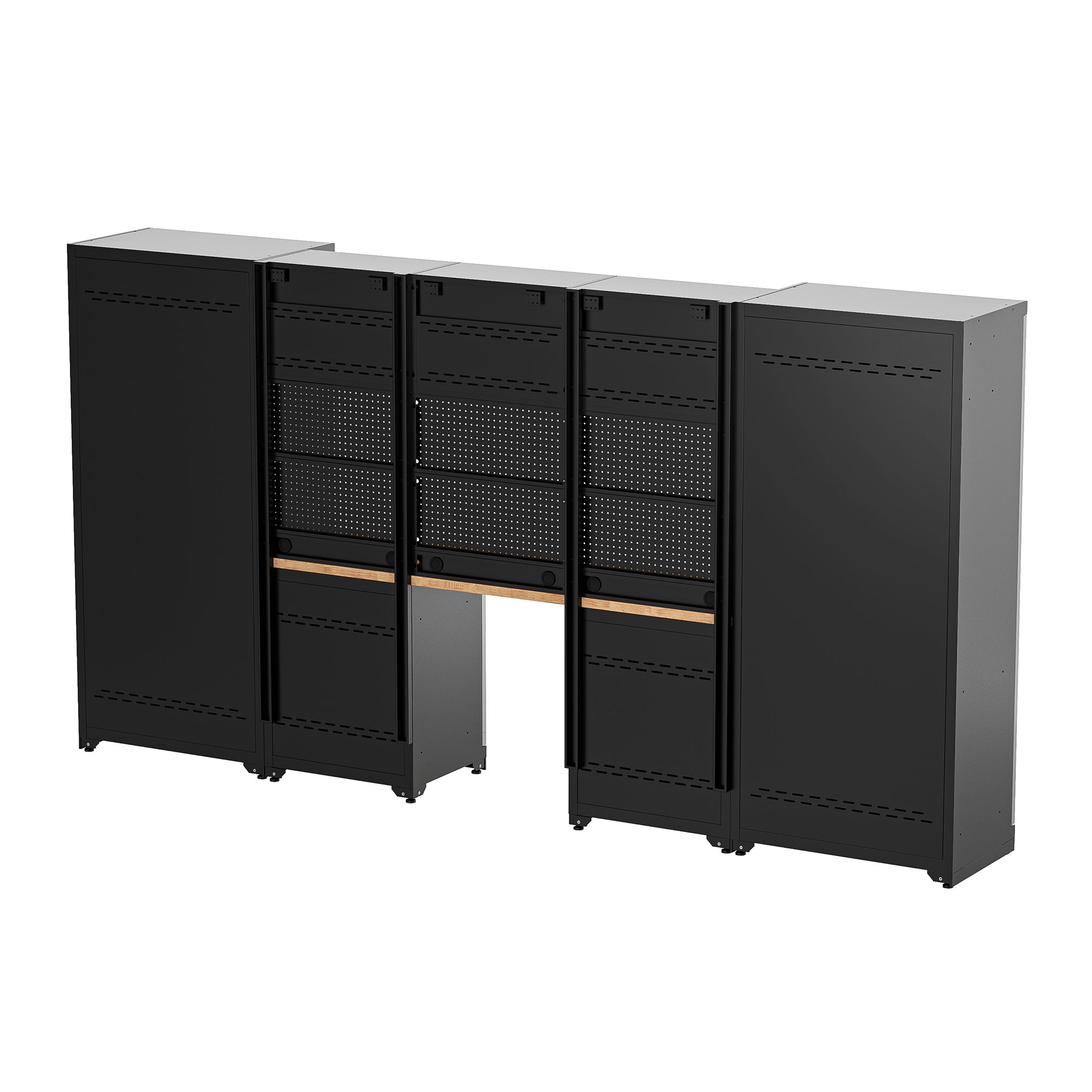 Fully-Welded 21PC Garage Modular Cabinets 19-21 Gauge Steel