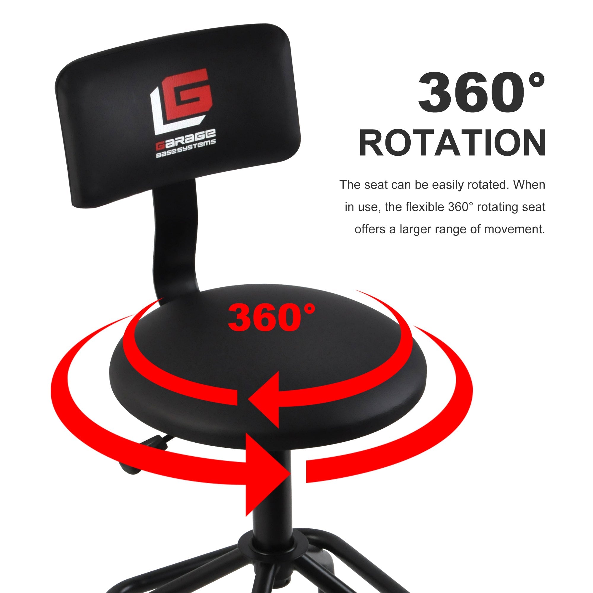 Adjustable Height Swivel Garage Stool Garagebasesystems