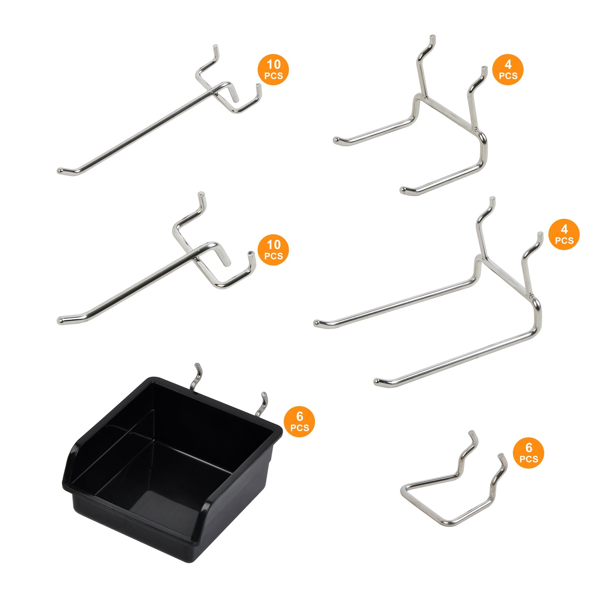 40PC Pegboard Hooks Assortment Kit Garagebasesystems