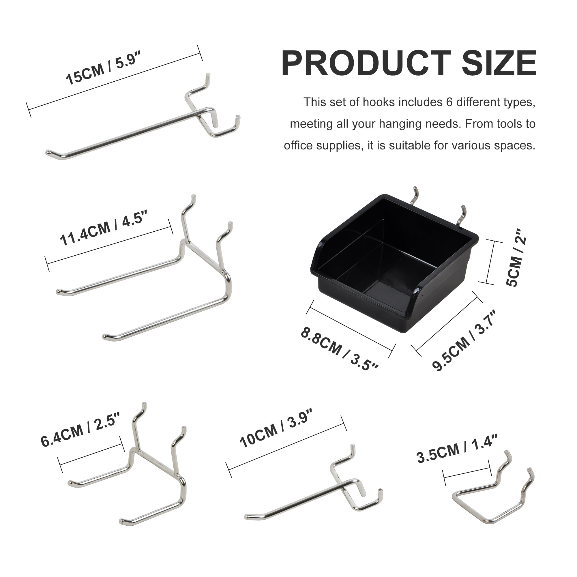 40PC Pegboard Hooks Assortment Kit Garagebasesystems