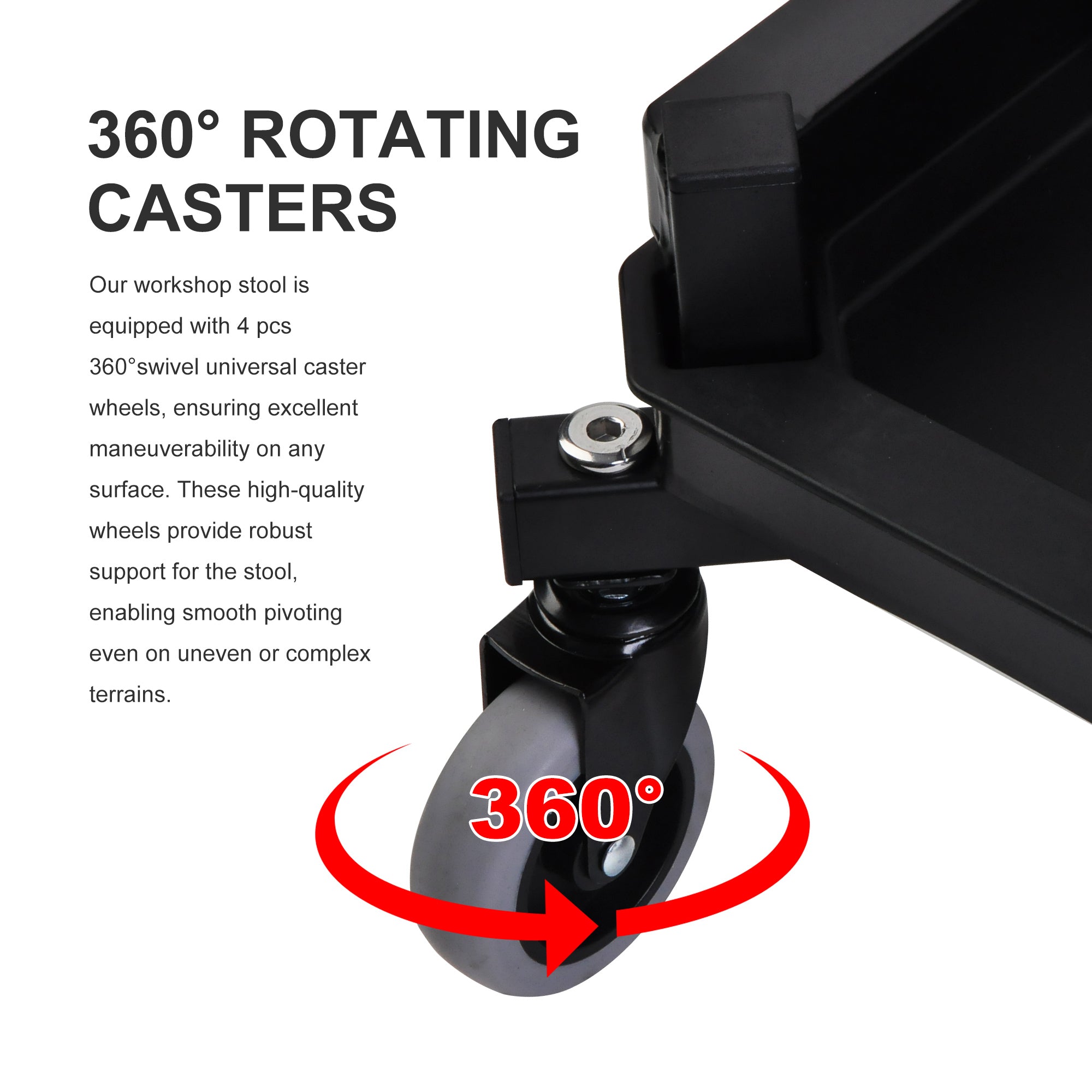 Adjustable Height Pneumatic Rolling Garage Stool