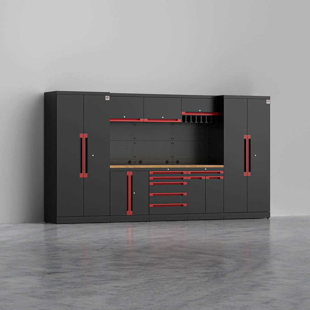 MAGNUS 2 — 24-Piece Heavy Duty Steel Garage Cabinets + Tool Rack | GarageBaseSystems Garagebasesystems