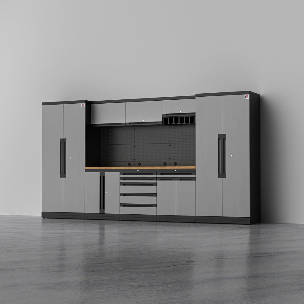 MAGNUS 2 — 24-Piece Heavy Duty Steel Garage Cabinets + Tool Rack | GarageBaseSystems Garagebasesystems