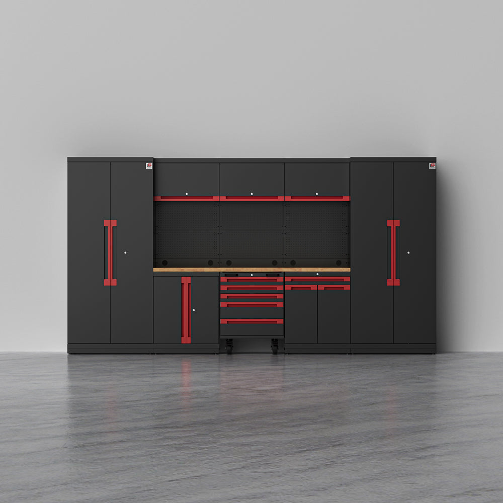 Workspace with Tool Cart Garagebasesystems