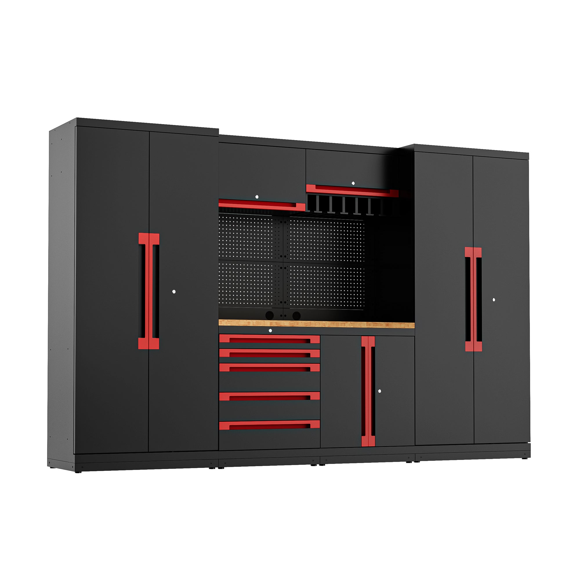 Fully-Welded 17PC Garage Modular Cabinets 19-21 Gauge Steel