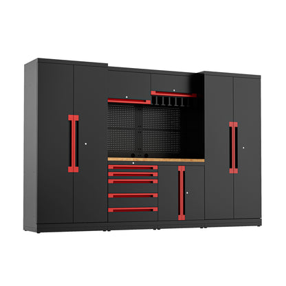 Fully-Welded 17PC Garage Modular Cabinets 19-21 Gauge Steel