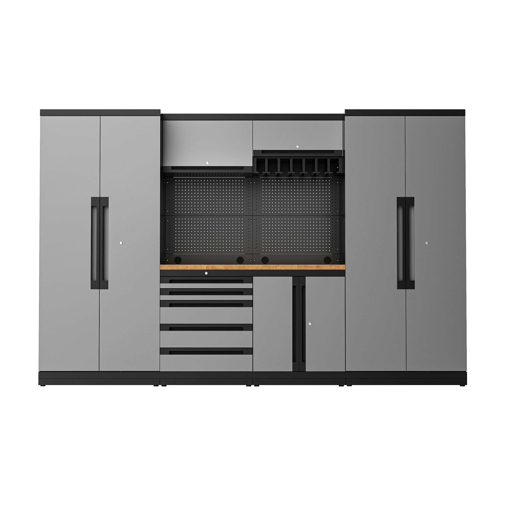 Fully-Welded 17PC Garage Modular Cabinets 19-21 Gauge Steel