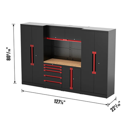 Fully-Welded 17PC Garage Modular Cabinets 19-21 Gauge Steel