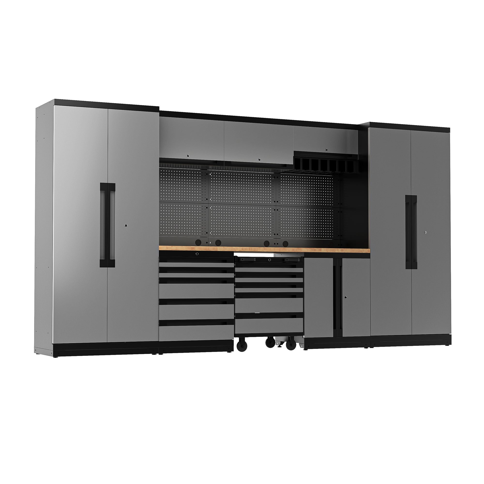 Fully-Welded 22PC Garage Modular Cabinets 19-21 Gauge Steel