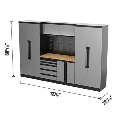 Fully-Welded 17PC Garage Modular Cabinets 19-21 Gauge Steel