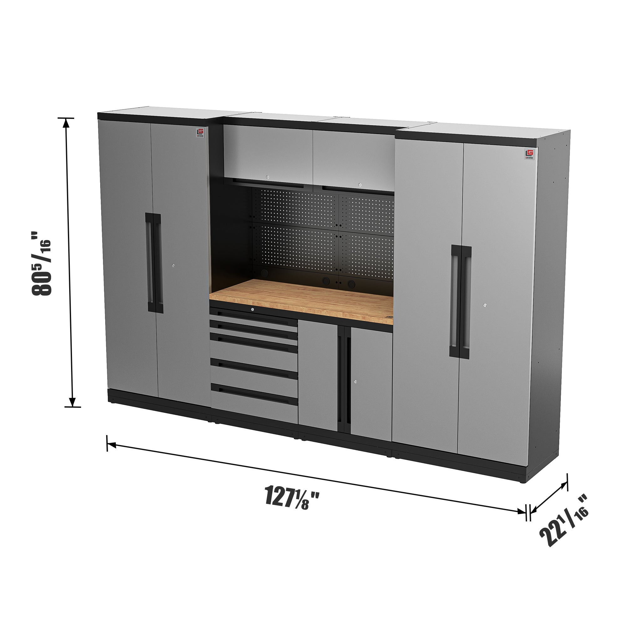 Fully-Welded 17PC Garage Modular Cabinets 19-21 Gauge Steel