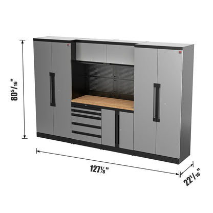 Fully-Welded 17PC Garage Modular Cabinets 19-21 Gauge Steel