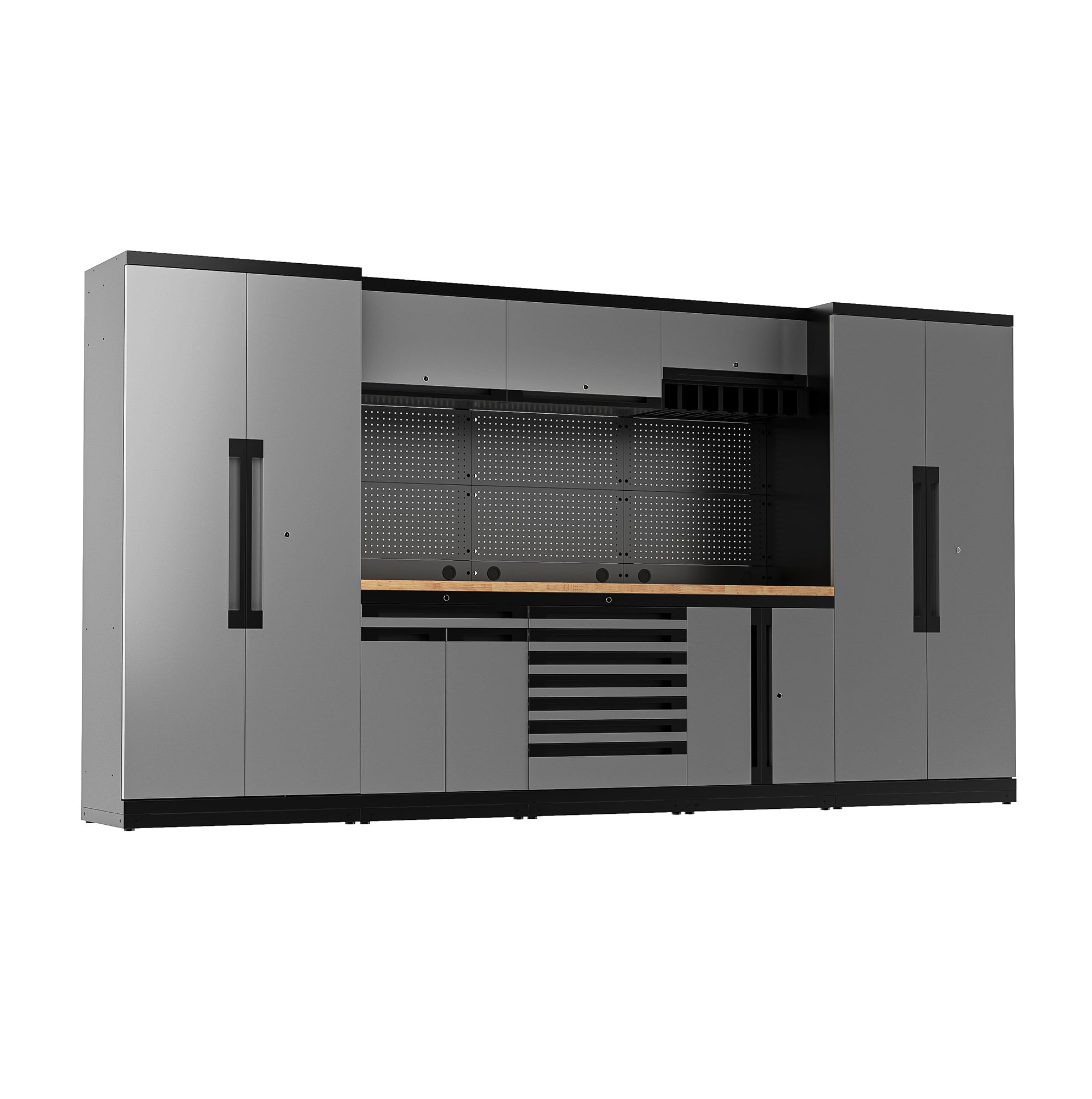 Fully-Welded 24PC Garage Modular Cabinets 19-21 Gauge Steel