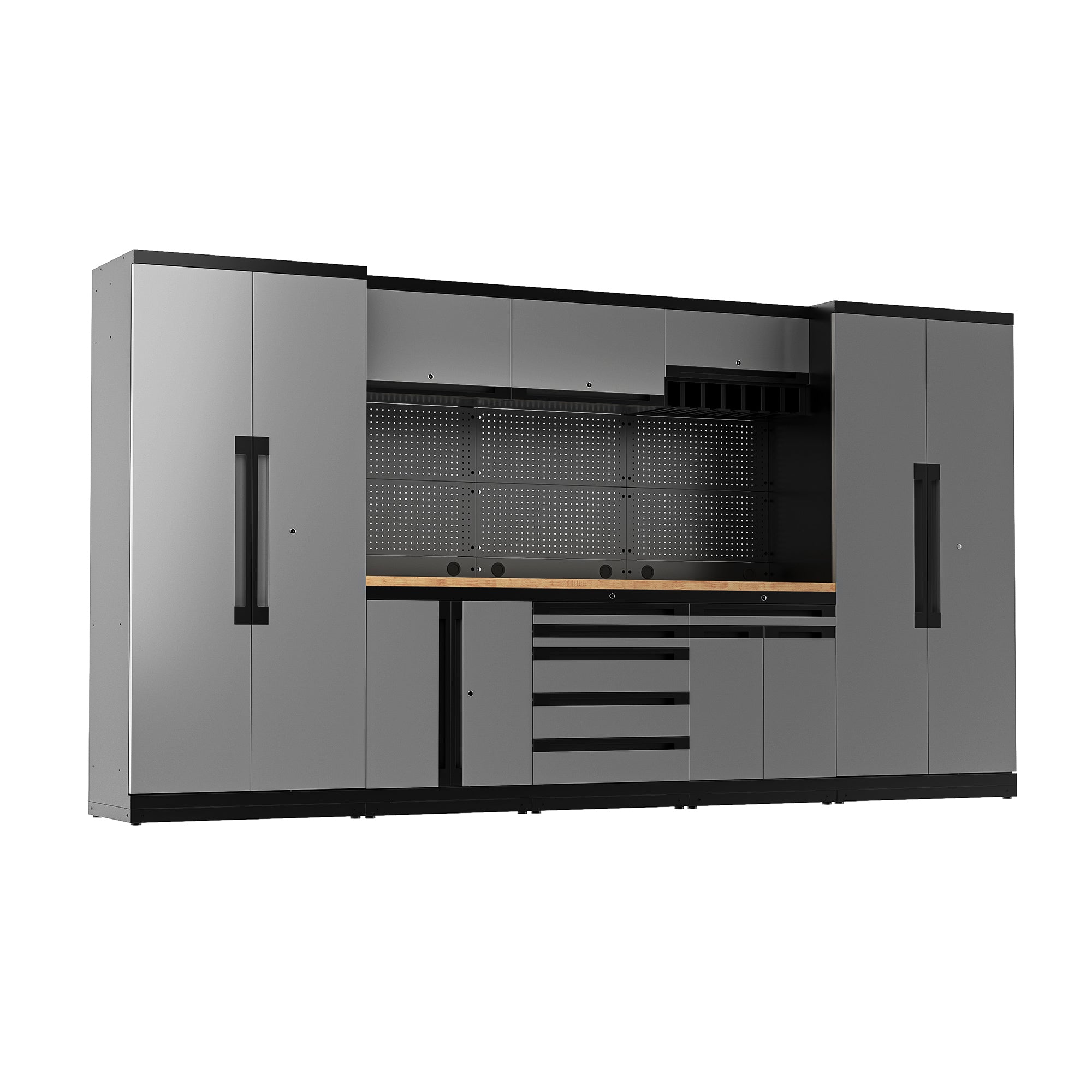 Fully-Welded 24PC Garage Modular Cabinets 19-21 Gauge Steel