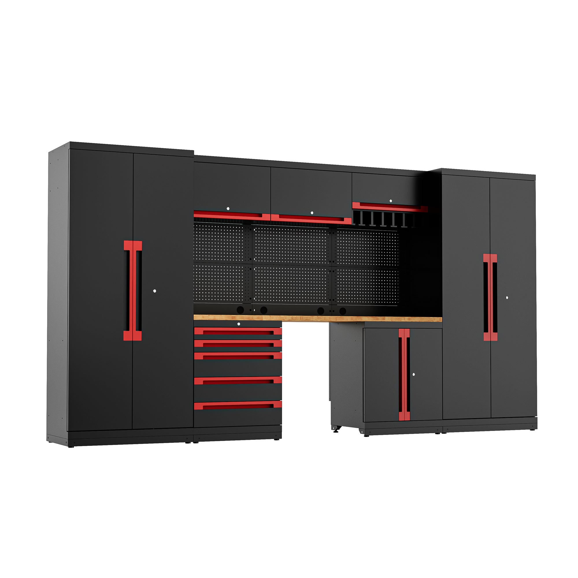 Fully-Welded 21PC Garage Modular Cabinets 19-21 Gauge Steel