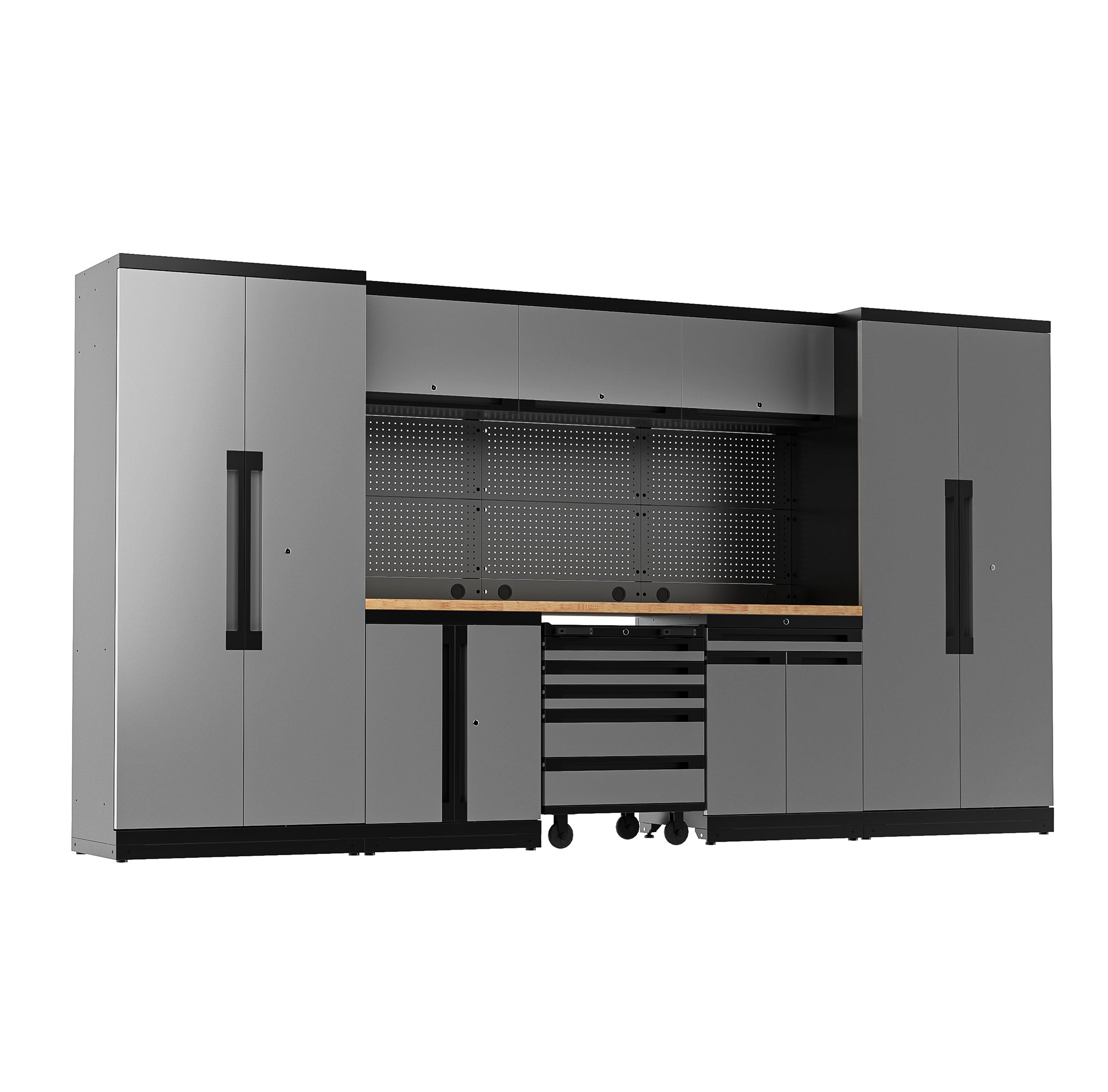 Fully-Welded 22PC Garage Modular Cabinets 19-21 Gauge Steel