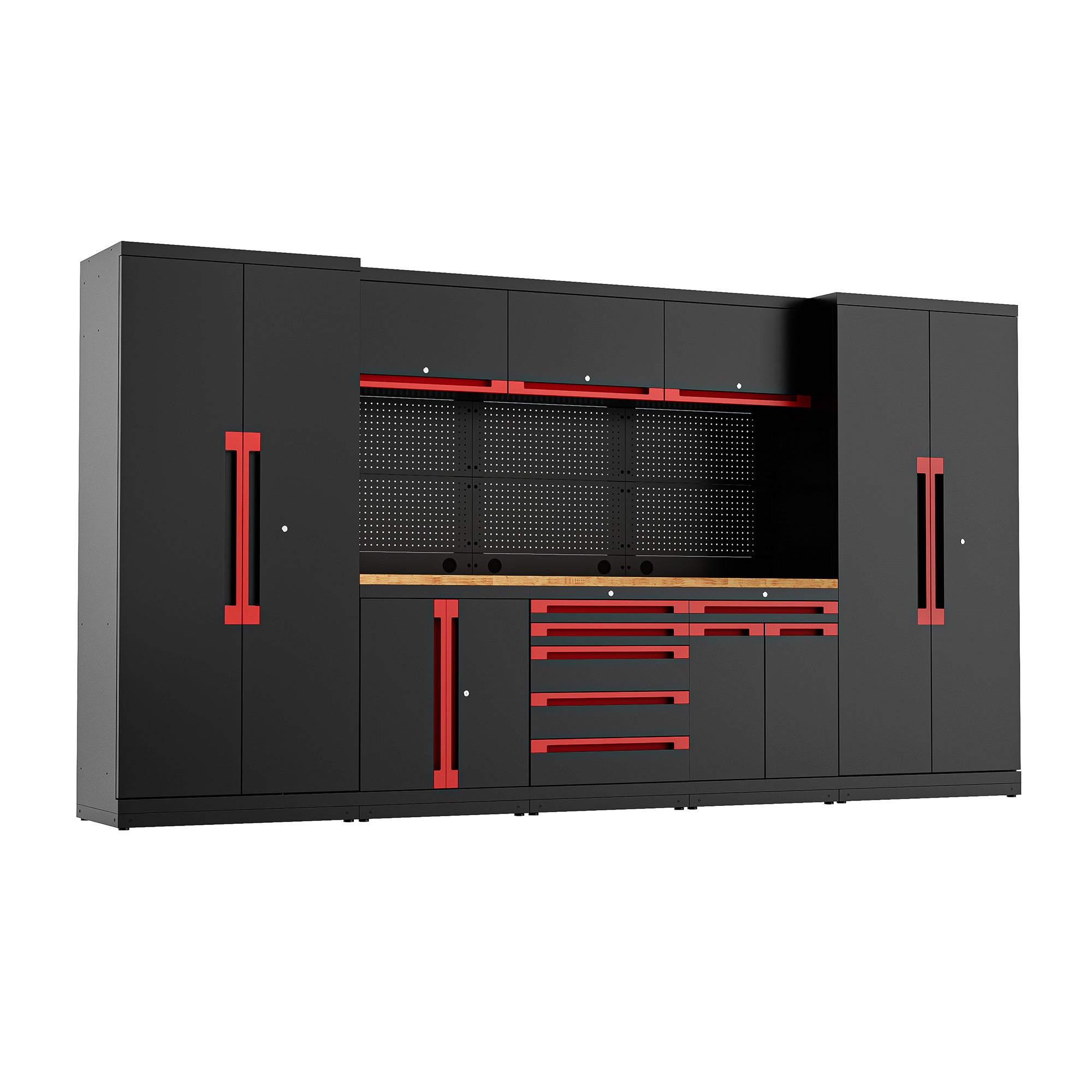 Fully-Welded 24PC Garage Modular Cabinets 19-21 Gauge Steel