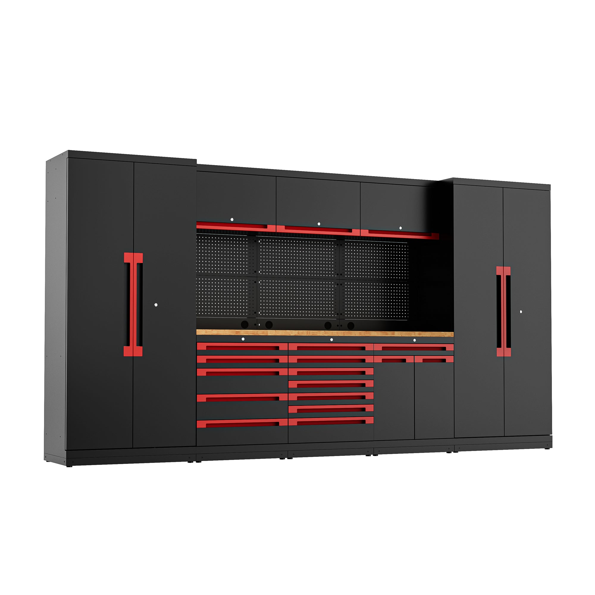 Fully-Welded 24PC Garage Modular Cabinets 19-21 Gauge Steel