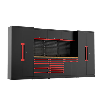 Fully-Welded 24PC Garage Modular Cabinets 19-21 Gauge Steel