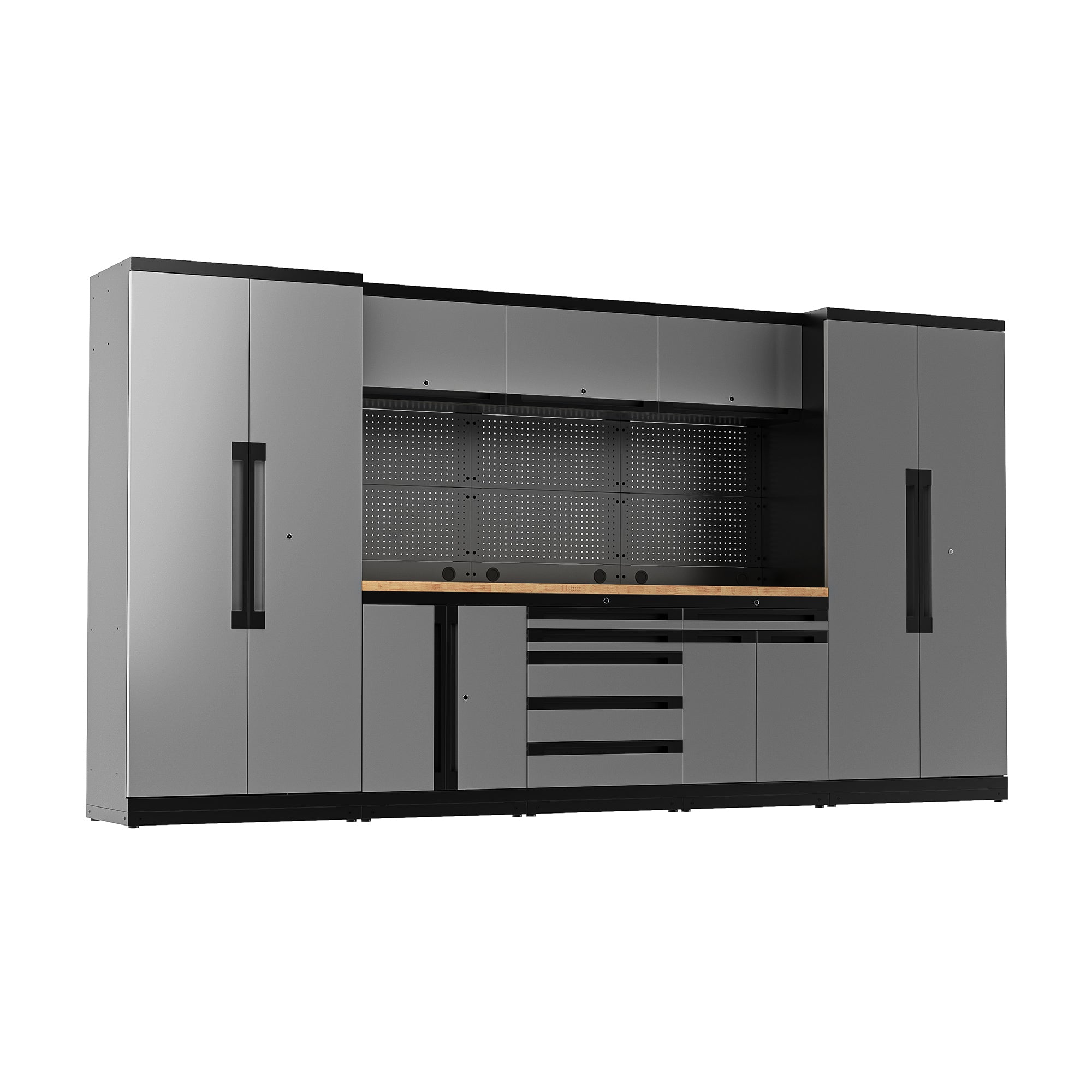 Fully-Welded 24PC Garage Modular Cabinets 19-21 Gauge Steel