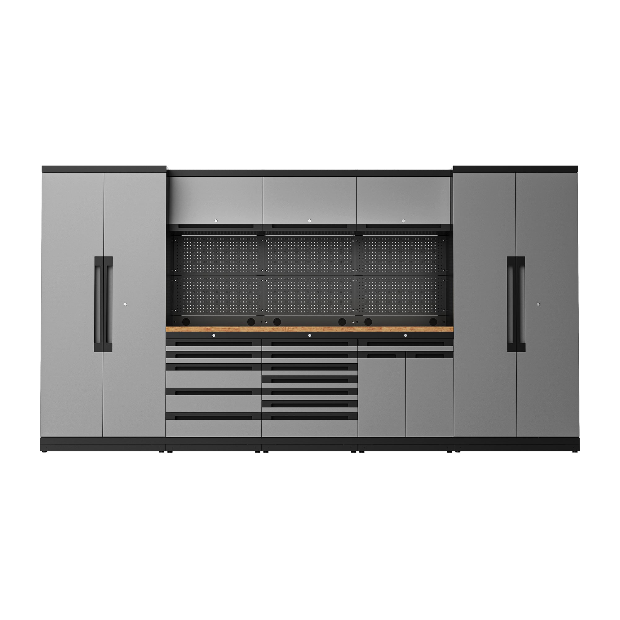 Fully-Welded 24PC Garage Modular Cabinets 19-21 Gauge Steel