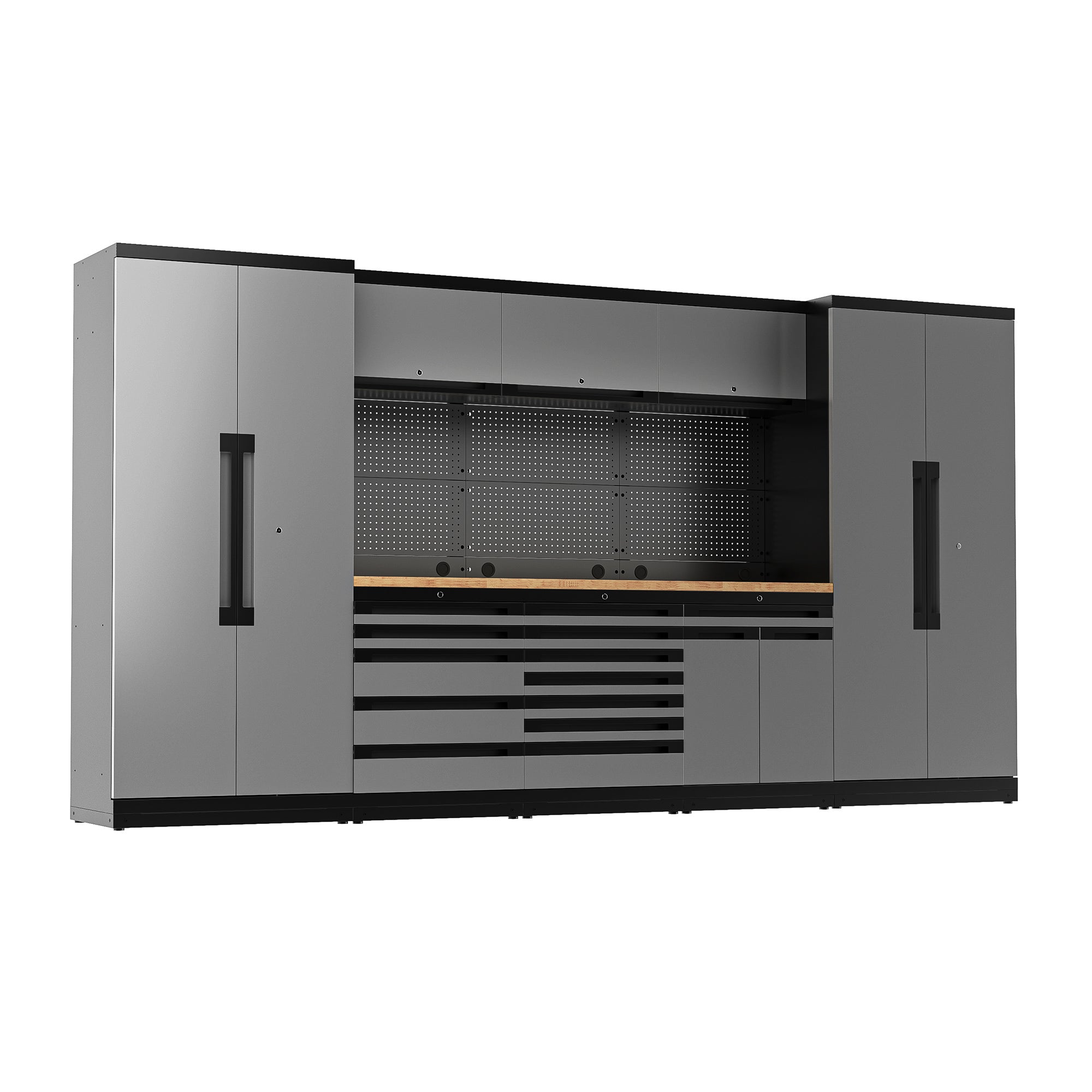 Fully-Welded 24PC Garage Modular Cabinets 19-21 Gauge Steel