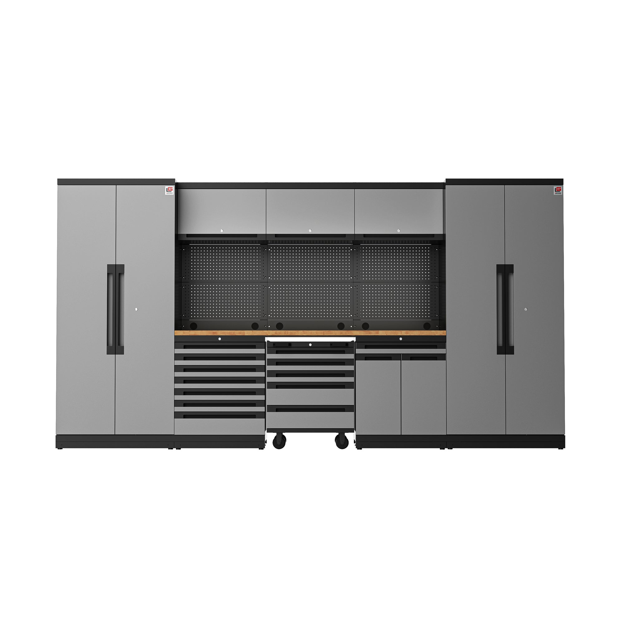 Fully-Welded 22PC Garage Modular Cabinets 19-21 Gauge Steel