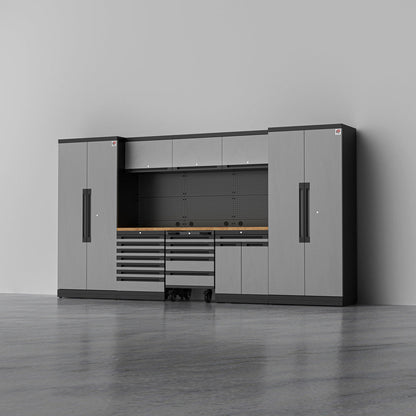 TITAN 2 — 22-Piece Garage Cabinet Set, 7-Drawer + Cart | GarageBaseSystems Garagebasesystems