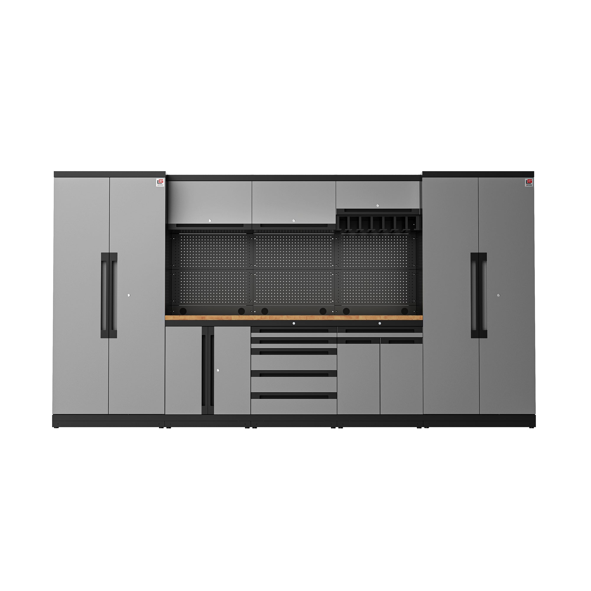 Fully-Welded 24PC Garage Modular Cabinets 19-21 Gauge Steel