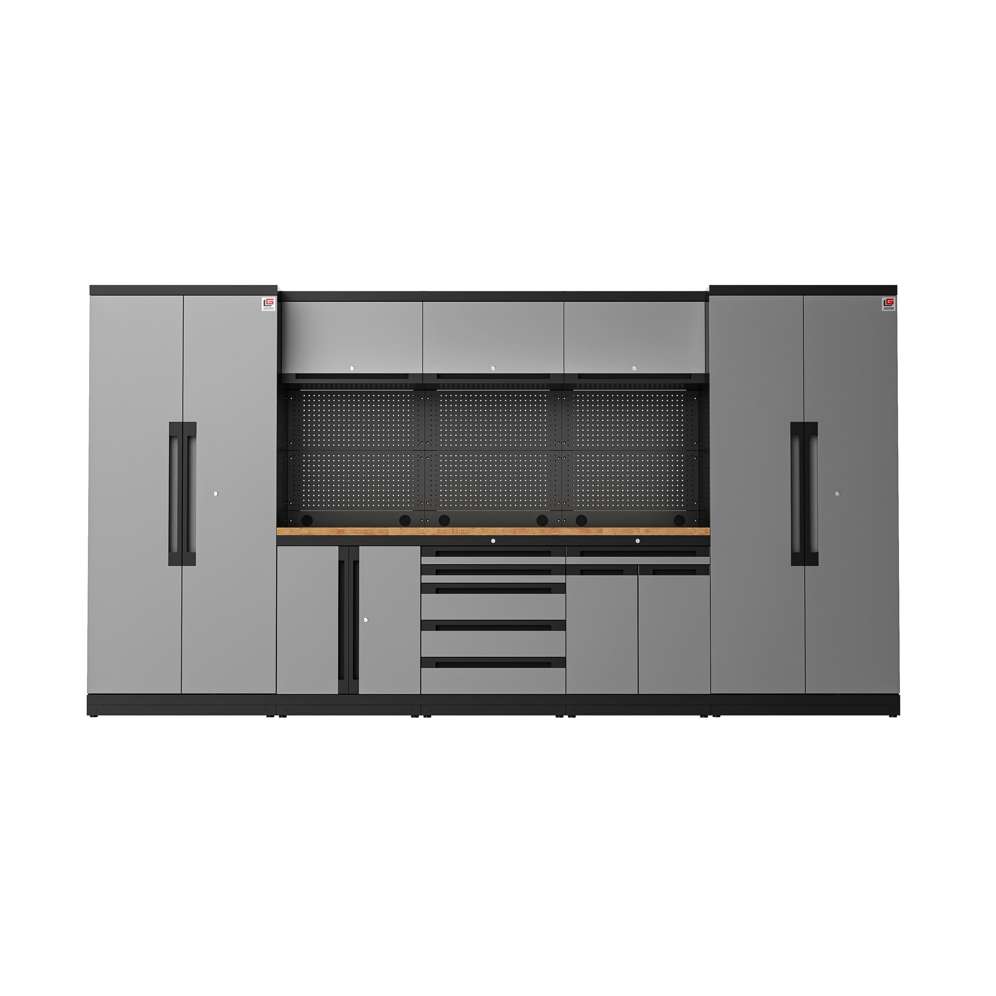 Fully-Welded 24PC Garage Modular Cabinets 19-21 Gauge Steel