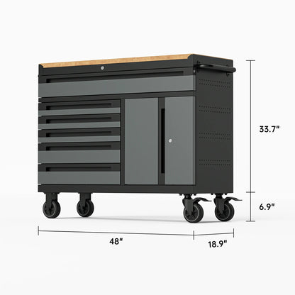 48 inch 6-Drawer Tool Cart Garagebasesystems