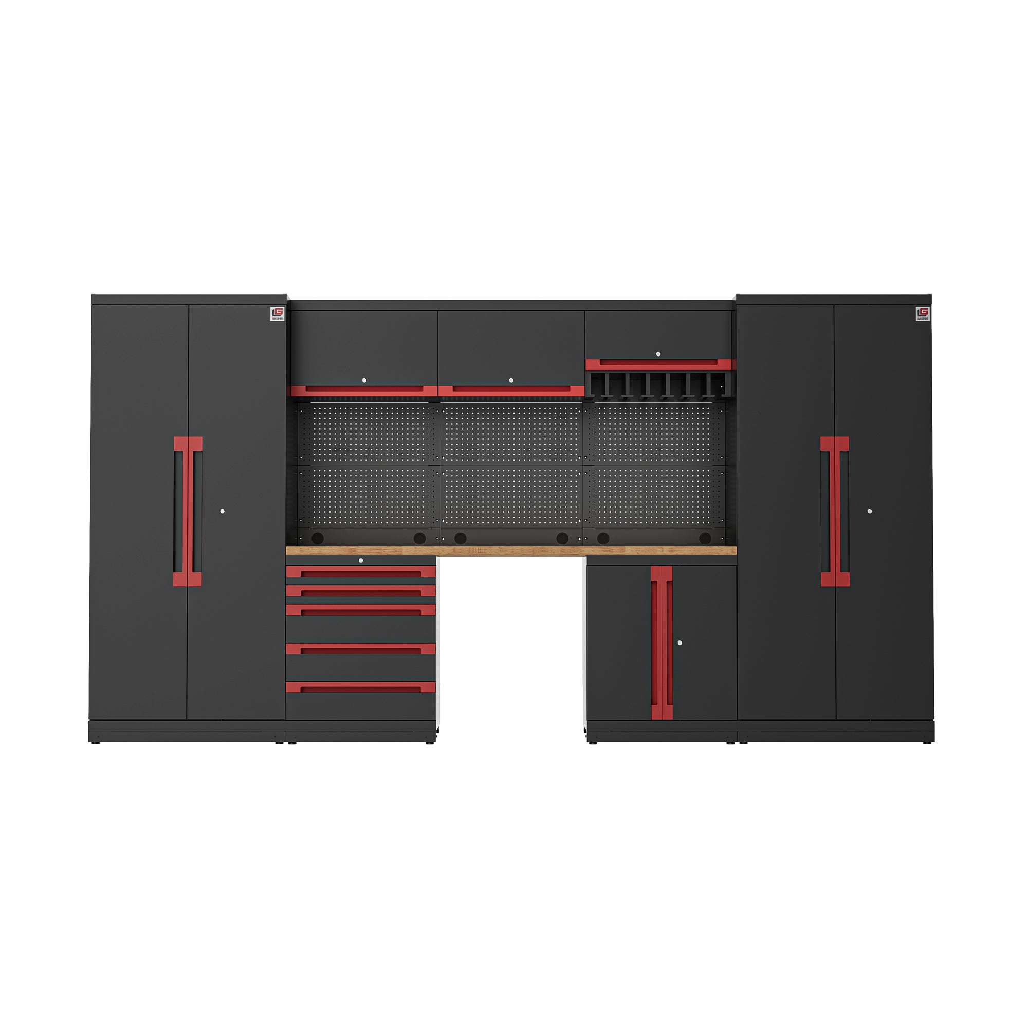 Fully-Welded 21PC Garage Modular Cabinets 19-21 Gauge Steel