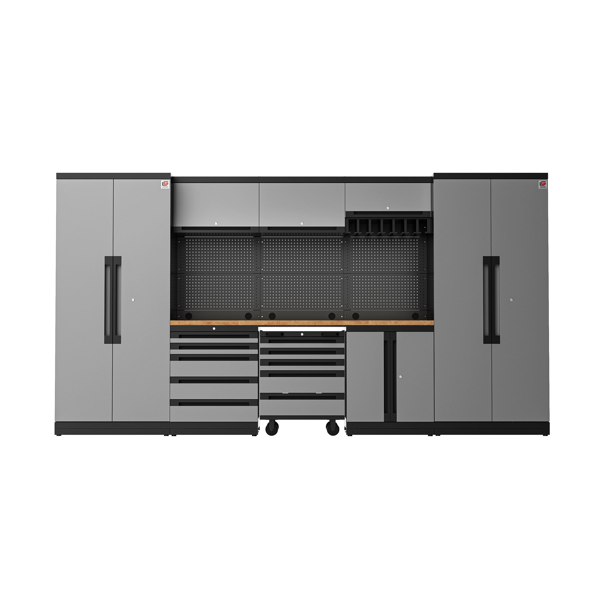 Fully-Welded 22PC Garage Modular Cabinets 19-21 Gauge Steel