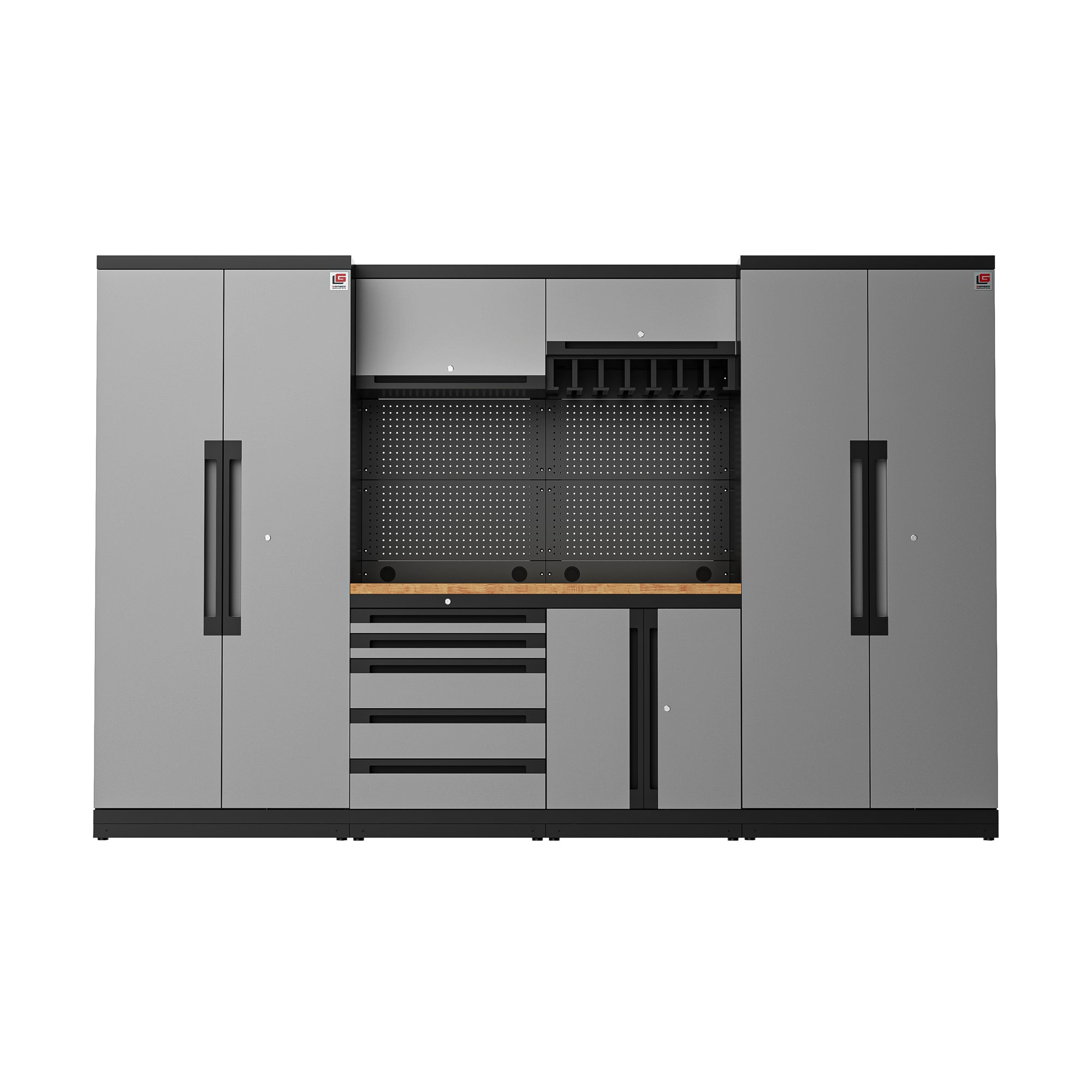 Fully-Welded 17PC Garage Modular Cabinets 19-21 Gauge Steel