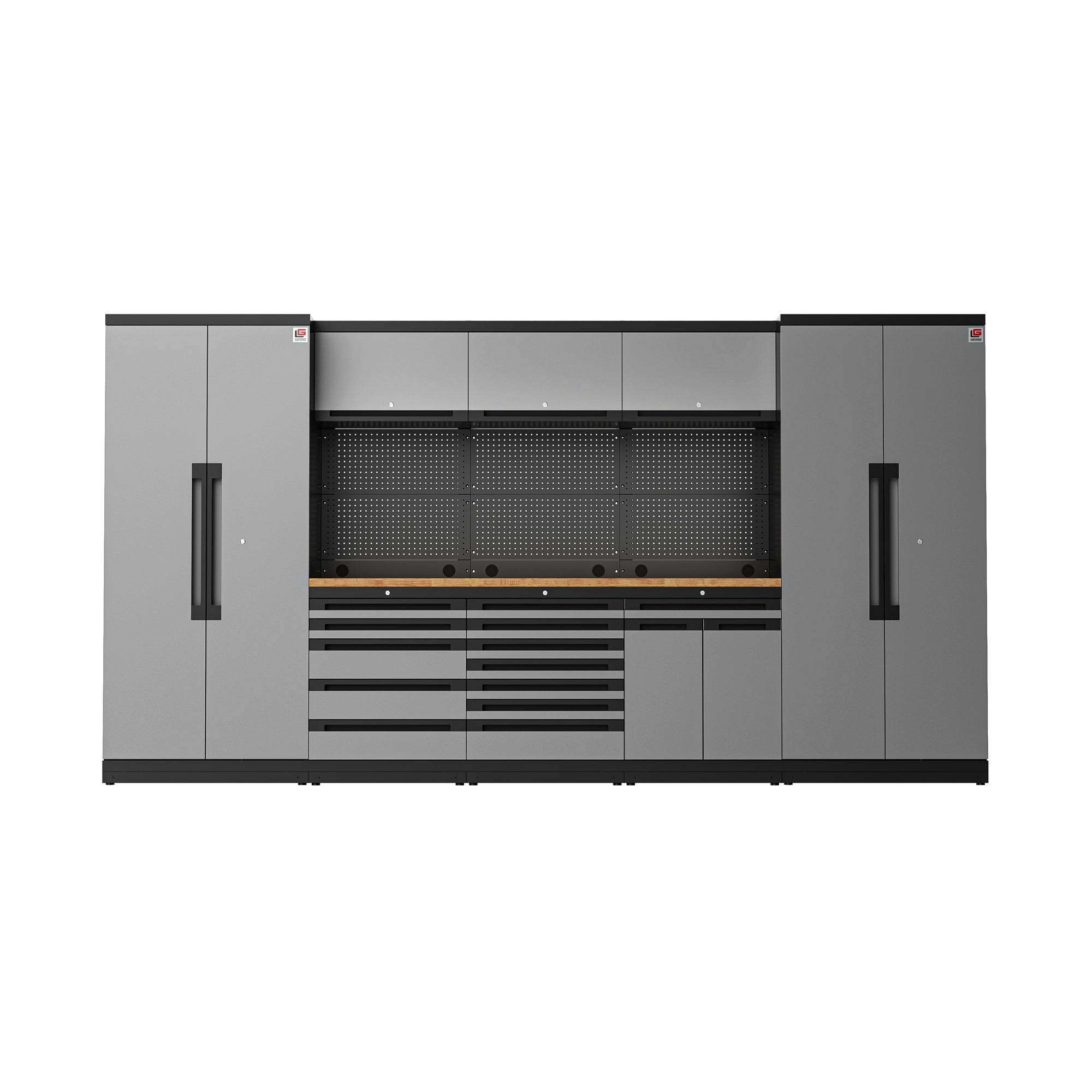 Fully-Welded 24PC Garage Modular Cabinets 19-21 Gauge Steel