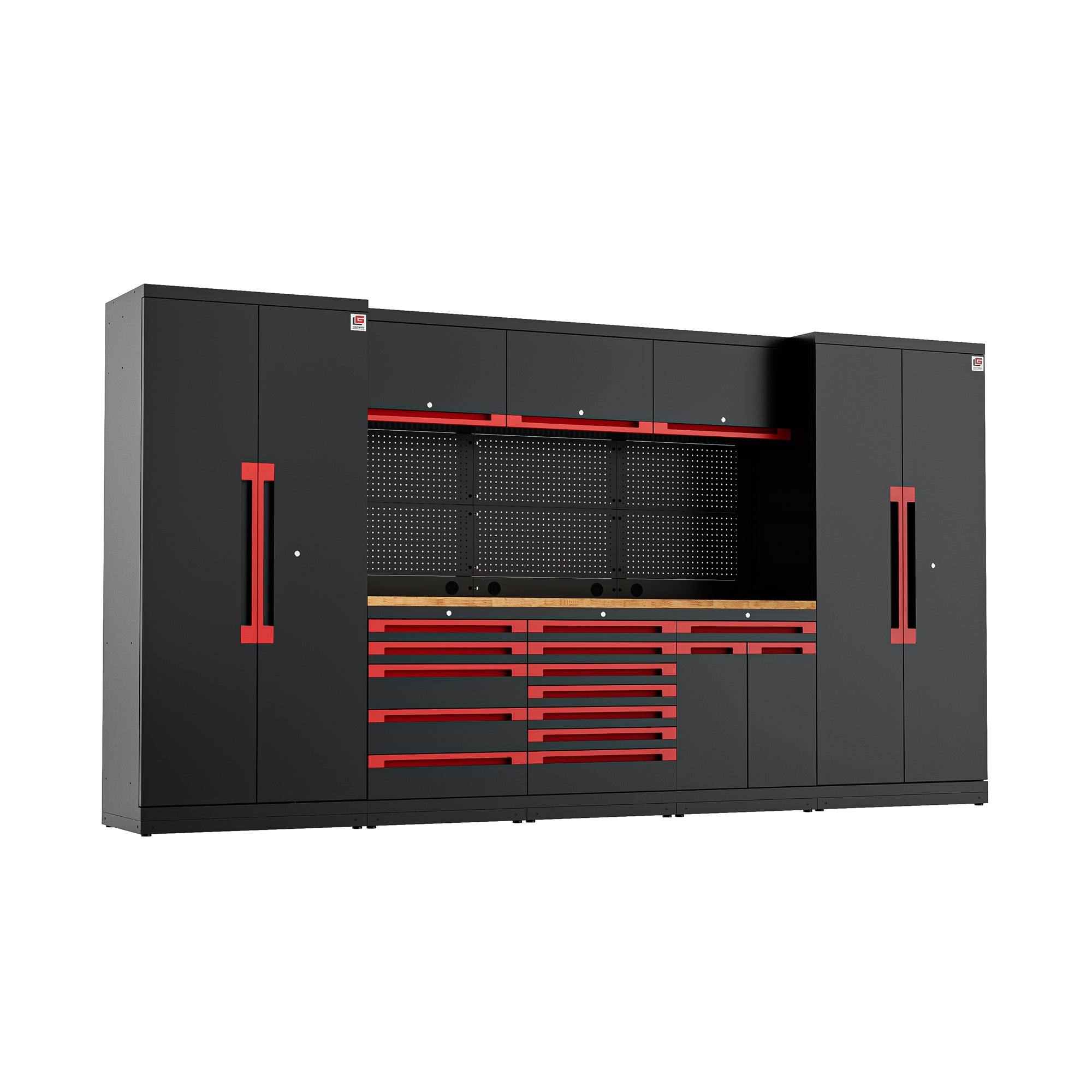 Fully-Welded 24PC Garage Modular Cabinets 19-21 Gauge Steel