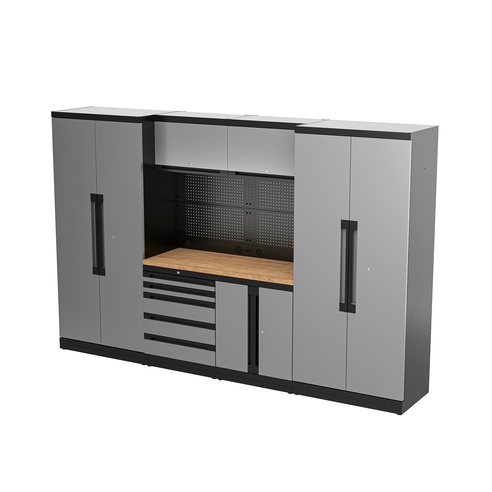 Fully-Welded 17PC Garage Modular Cabinets 19-21 Gauge Steel