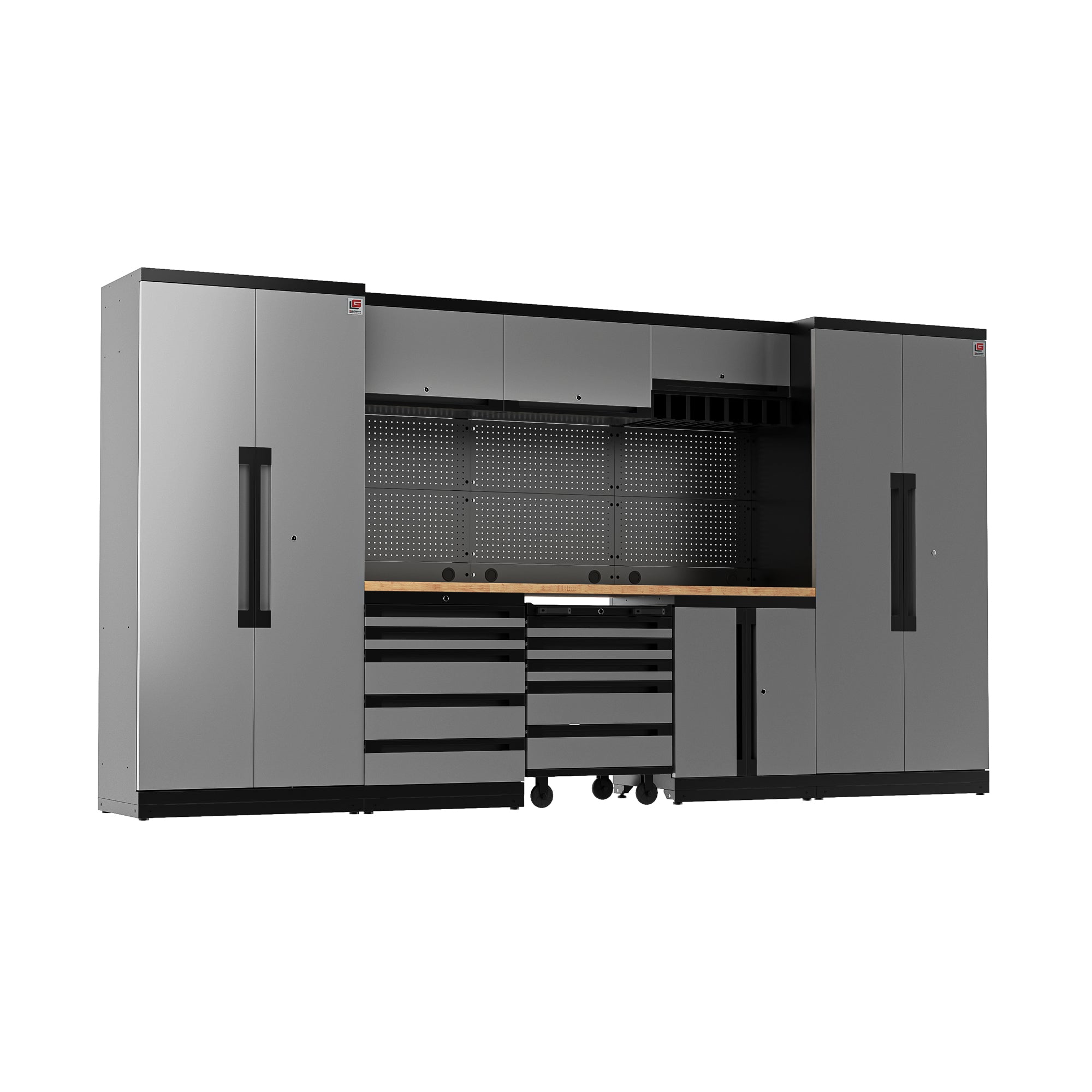 Fully-Welded 22PC Garage Modular Cabinets 19-21 Gauge Steel