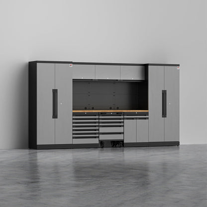 TITAN 2 — 22-Piece Garage Cabinet Set, 7-Drawer + Cart | GarageBaseSystems Garagebasesystems
