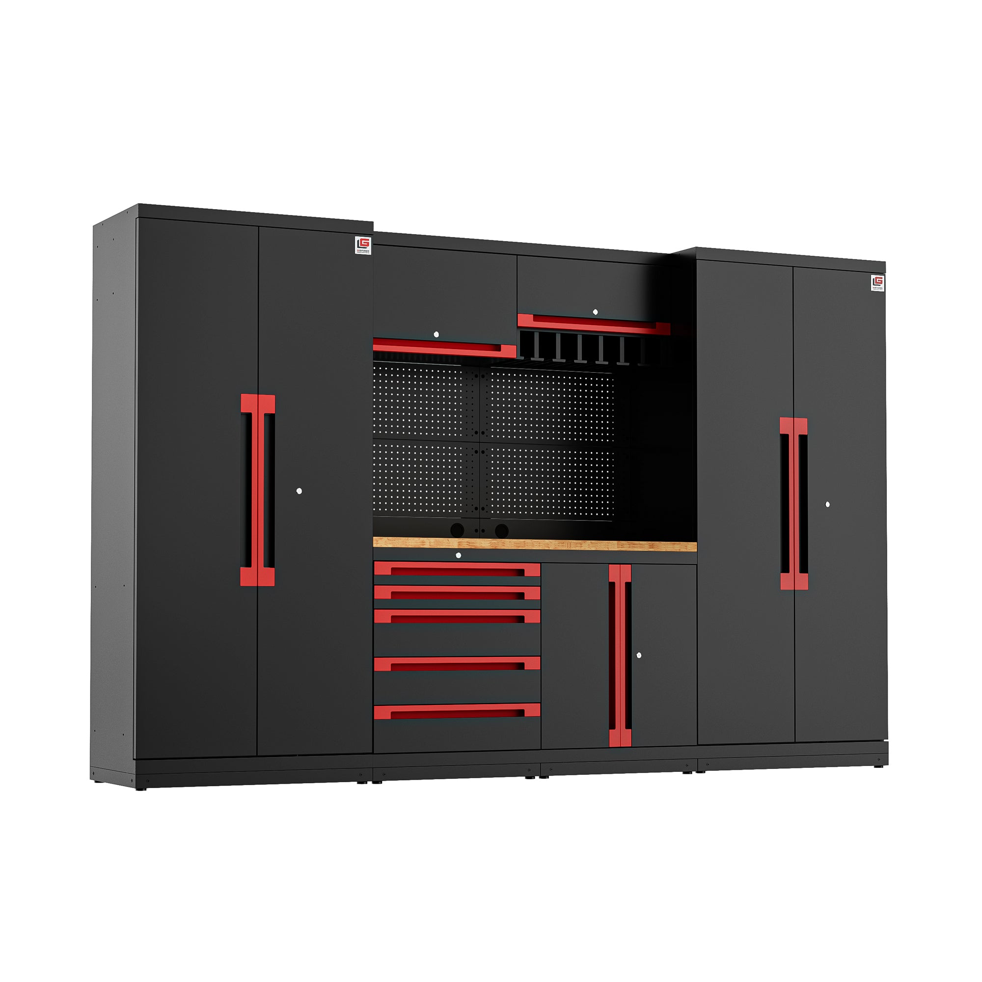 Fully-Welded 17PC Garage Modular Cabinets 19-21 Gauge Steel