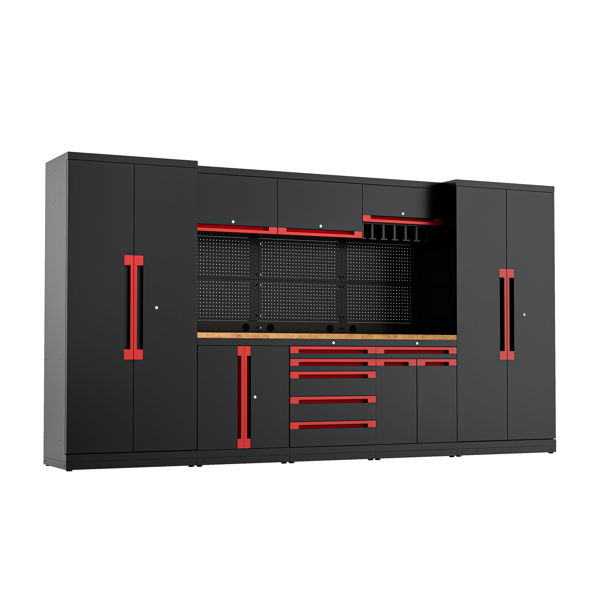 Fully-Welded 24PC Garage Modular Cabinets 19-21 Gauge Steel